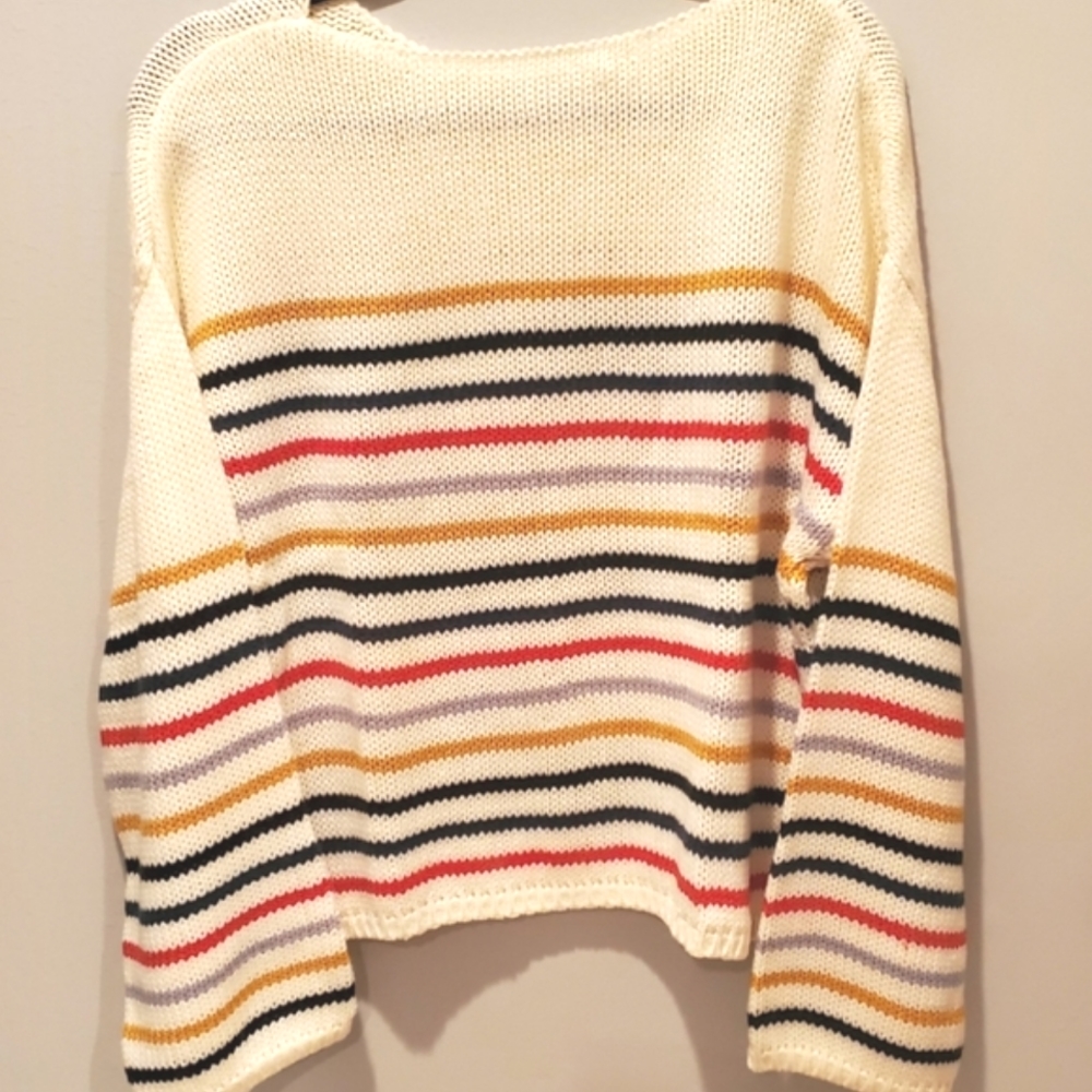 Rainbow Stripe Boxy Sweater